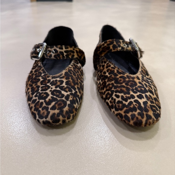 Massimo Dutti Leopard Vintage Ballet Flat Mary Jane - Picture 3 of 8